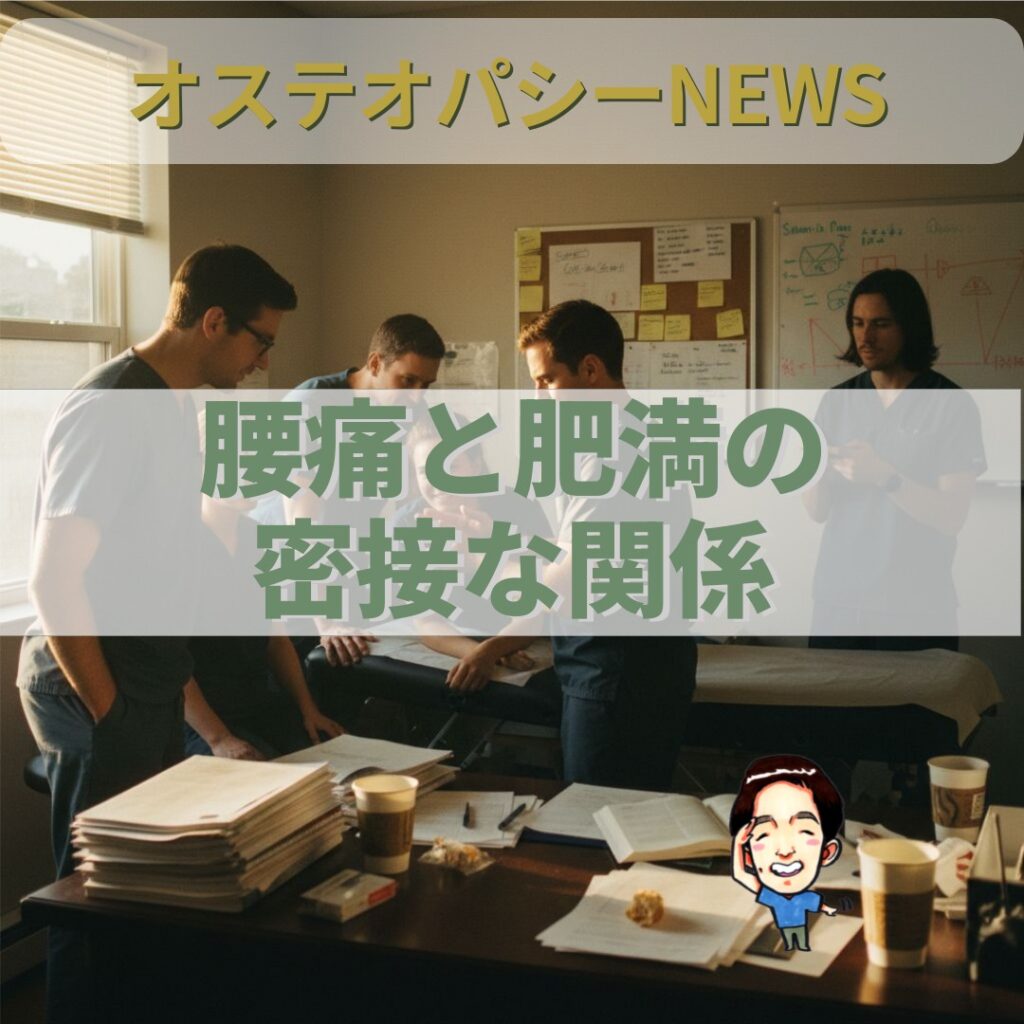 オステオパシー国際News：肥満と腰痛の意外な関係、悪循環を断ち切るには